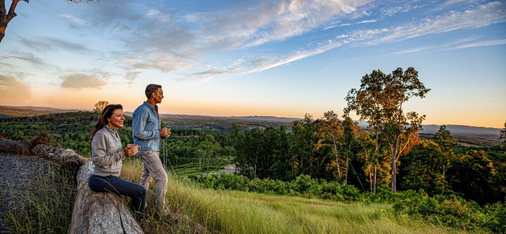 couple enjoying the view at their dream home